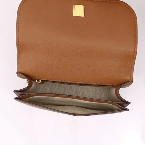Tory Burch Emerson East West Flap Shoulder Bag Crossbody & Card Holder Moose